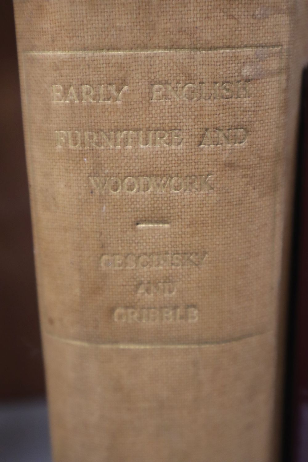Cesinsky, Herbert and Gribble, Ernest R. - Early English Furniture and Woodwork, vol 1, folio, half calf, leaf vii loose, London, 1922